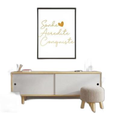 Imagem de Quadro Sonhe, Acredite, Conquiste 45X34Cm Moldura Preta