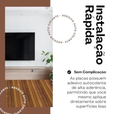 Imagem de Placa Flexível Revestimento Autocolante 90x60cm - Efeito Madeira Ripado - Ideal para Revestimento de Paredes Piso em Sala, Quarto e Escritório (5)