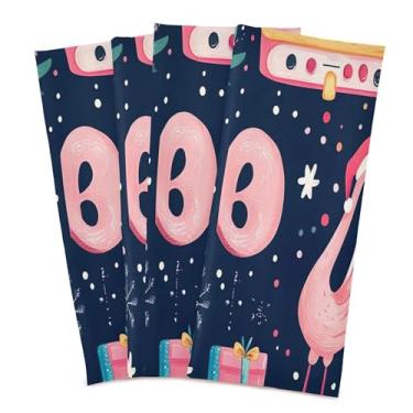 Imagem de xigua Conjunto de 6 panos de prato de cozinha com padrão de Natal coloridos, macios e altamente absorventes de secagem rápida para limpeza de pratos e limpeza à mão, 71 x 45 cm