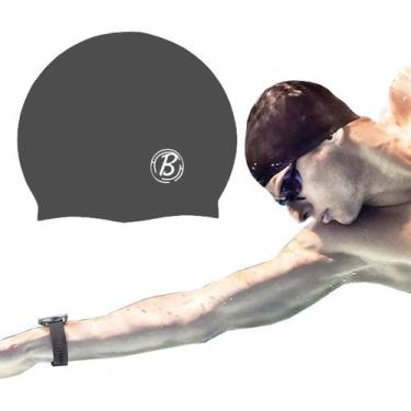 Imagem de Voltar Touca De Natação Silicone Hidro Impermeável Não Molha Cabelo - 