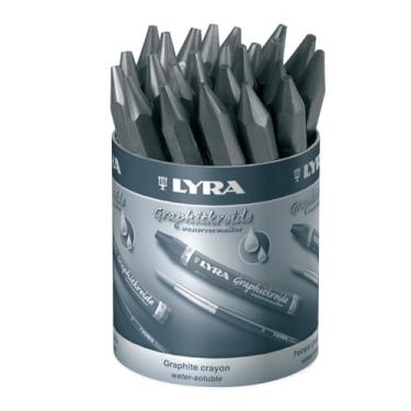 Imagem de LYRA Giz de cera de grafite, solúvel em água, bastão individual, dureza 6B, preto, 1 pacote (5630106)