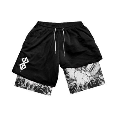 Imagem de Shorts Masculinos De Corrida Com Secagem Rápida E Bolsos, 2 Em 1, Para