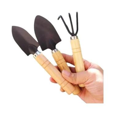 Imagem de Kit De Ferramentas Para Jardinagem De Suculentas 3 Peças: Pá, Rastelo 