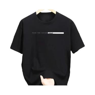 Imagem de Camiseta Masculina De Verão Em Algodão Casual Com Estampa De Letras Gr