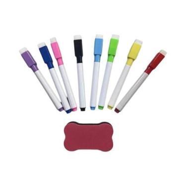 Imagem de Marcadores De Quadro Branco De 8 Cores Com Apagador Magnético Para Esc