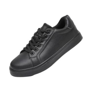 Imagem de Tênis De Couro Masculino Respirável Casual Antiderrapante Calçado Vulc