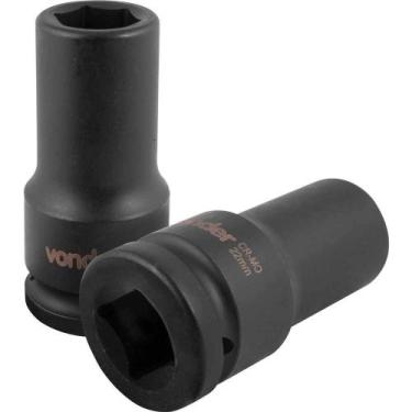 Imagem de Soquete Sextavado Longo de Impacto, 22 mm, Encaixe de 3/4", Vonder