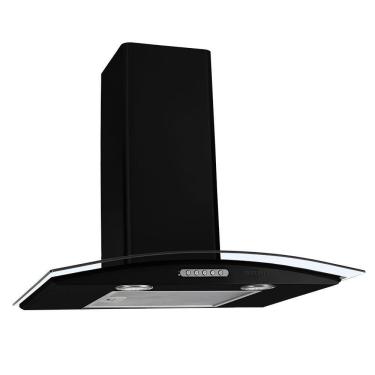 Imagem de Coifa De Parede 60cm Vidro Curvo Duto Slim Nardelli Black 220V