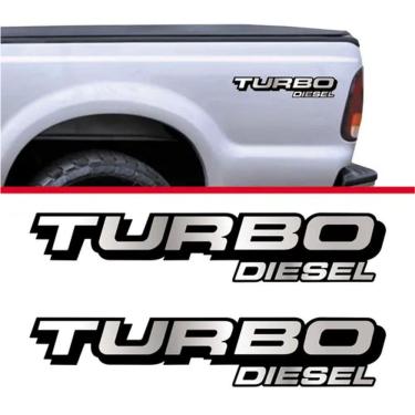 Imagem de Par Emblema Adesivo Caçamba Ford F250 Turbo Diesel Tdslpp Padrão Preto