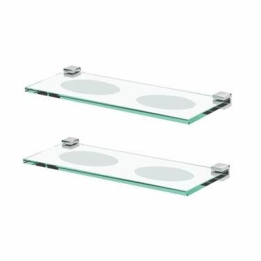 Imagem de Saboneteira Dupla Suporte Vidro Para Banheiro Kit 2 Peças Fenda Alto B