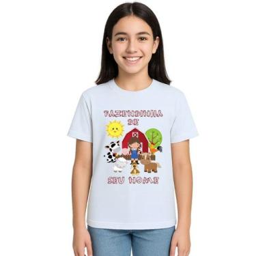 Imagem de Camiseta Fazendinha Menina Estampa Personalizada - Use P4, Branco, Juv