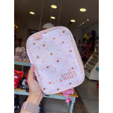 Imagem de Estojo Box Teen Corações Metalizados Tilibra, Rosa