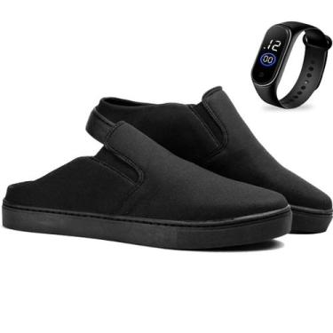 Imagem de Sapatênis Mule Slip On Masculinos Confortavel+ Relogio - MP Moda Mascu