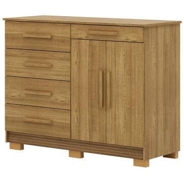 Imagem de Cômoda Sapateira Para Quarto 2 Portas 5 Gavetas Biana V01 Nature - Lyam Decor