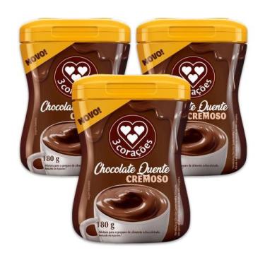 Imagem de Chocolate Quente Cremoso Solúvel 3 Corações 3 unidades 180g