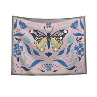 Imagem de Tapeçaria para pendurar na parede Borboleta 150x130cm de fibra de micr