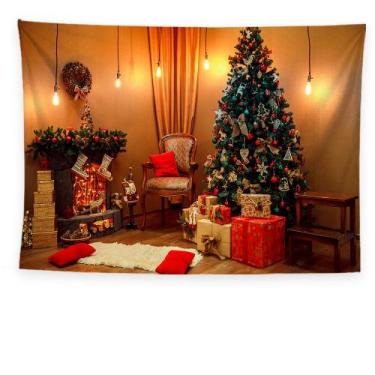Imagem de Tapeçaria, decoração de parede de árvore de Natal, 150x130cm, microtec