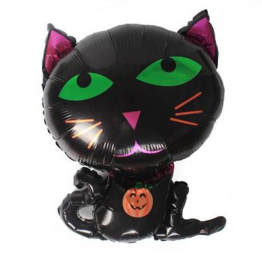 Imagem de Decoração de bar de festa de Halloween com balão Mylar Black Cat - Yiw