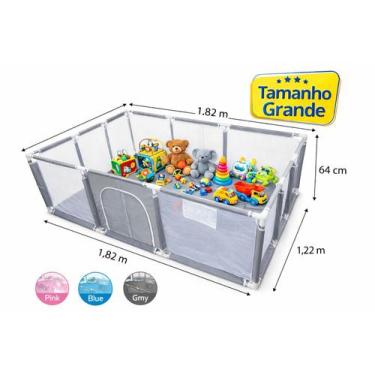 Imagem de Cercadinho Bebê 1,82x1,22m Chiqueirinho Infantil Extra Grande - Davinc