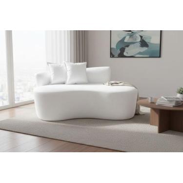 Imagem de Namoradeira Sofá Feijão Hana 130cm Orgânica material sintético - Mansã