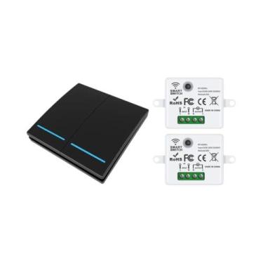 Imagem de Interruptor De Luz LED Sem Fio 433Mhz 1/2/3 Gang 86 Painel 10A Relé Co