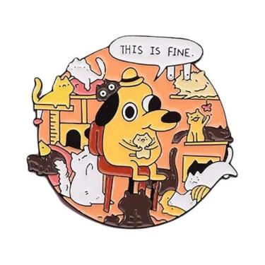 Imagem de Broche Enamelado Engraçado De Cachorro E Gato Para Mochila, Roupas, Jo