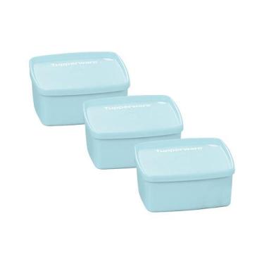 Imagem de Kit 3 Potes Herméticos Tupperware Jeitosinho Aquamarine 400ml