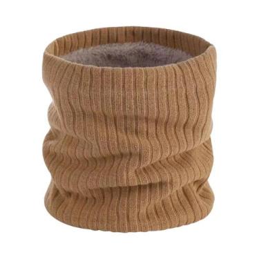 Imagem de Cachecol Térmico De Lã Grossa Forrado Com Fleece, Corta-Vento, Para In