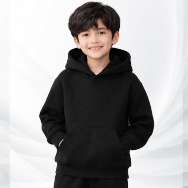 Imagem de Moletom Infantil Moleton Canguru com Capuz Unissex Agasalho Blusa de Frio Blusão com Bolso-Unissex