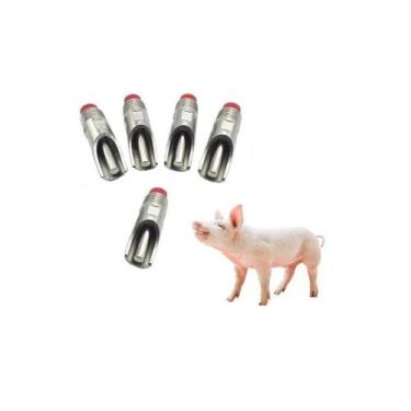 Imagem de Kit 20 Bebedouro Chupeta Suíno Porco Adulto Inox 7cm - Nuwa Marte