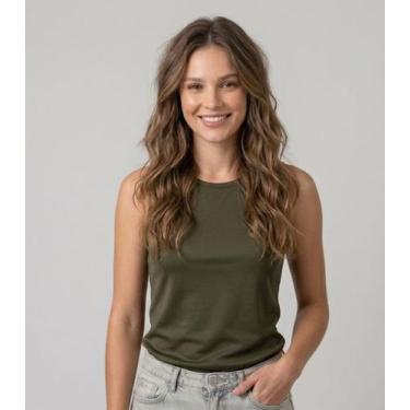 Imagem de Regata Feminina Com Friso Nas Cavadas Infinita Cor Verde, G, Verde