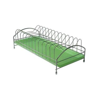 Imagem de Escorredor de pratos de ferro e bandeja de plástico 2 peças - QUERO PR