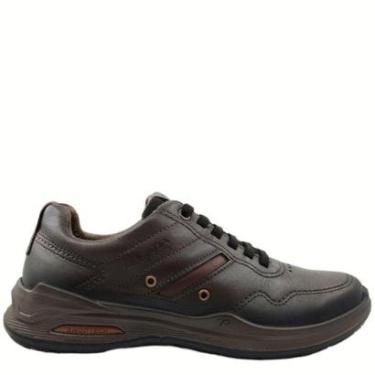 Imagem de Sapatênis Masculino em Couro Casual Dia a Dia Calce Fácil Amortech Pegada 110505-Masculino