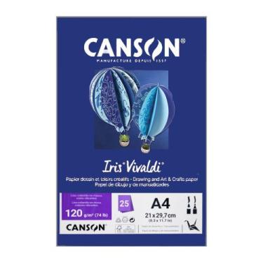 Imagem de Papel Canson A4 Iris Vivaldi 120g 25Fls - Escolha a cor, Azul Royal