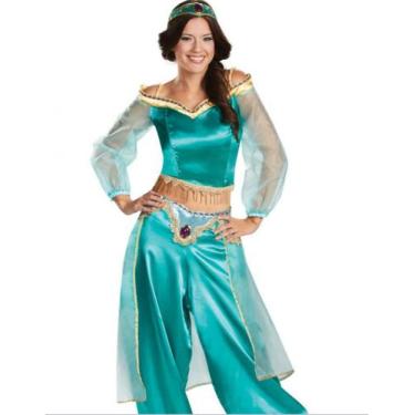 Imagem de Fantasia verde jasmine carnaval halloween adulto - Só Princesas, Verde