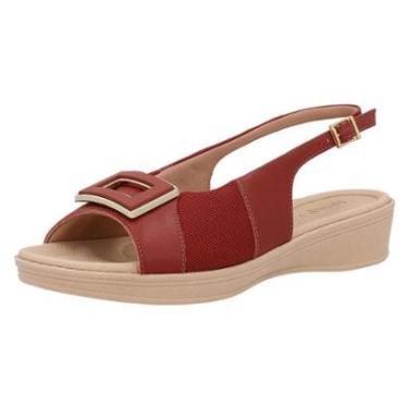 Imagem de Sandalia Feminina Anabela Baixa Passeio Elegante Usaflex-Feminino