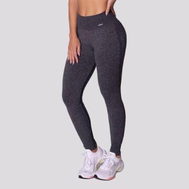 Imagem de Calça Legging Selene Sem Costura Feminina Preto Mescla, M