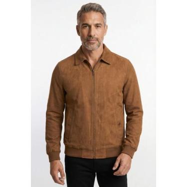 Imagem de Jaqueta masculina suede com gola 69389 - - Kloze, Caramelo, G