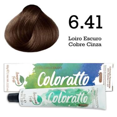 Imagem de Coloração Coloratto 6.41 Loiro Escuro Cobre Cinza  Itallian Color - It