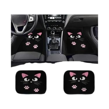 Imagem de Tapetes De Carro Antiderrapantes Com Estampa De Gato Retrô E Moinho De