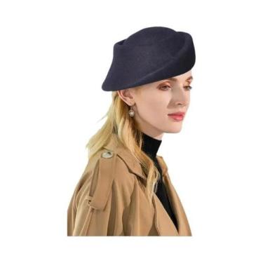 Imagem de Chapéus Elegantes De Feltro De Lã Roxo Para O Inverno, Boinas E Fascin