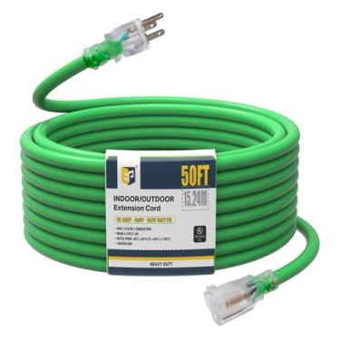 Imagem de Cabo de extensão EP 15m, 12/3 SJTW 15A 125V verde impermeável
