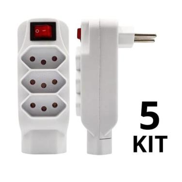 Imagem de Kit Benjamin Adaptador de Tomada Tripolar 4 Saída 10A Bivolt - Minutob