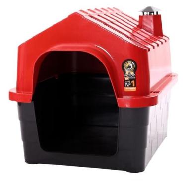 Imagem de Casinha para Cachorro Pet Durahouse Chaminé Nº1 - Durapets, Vermelho