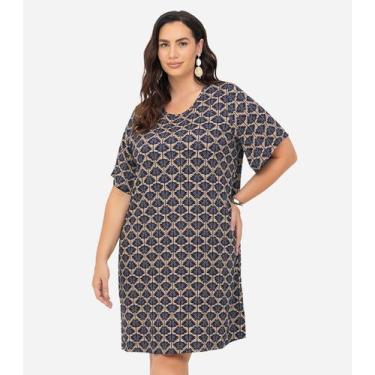 Imagem de Vestido Estampado Plus Size Secret Glam Marrom, Plus G1, Marrom