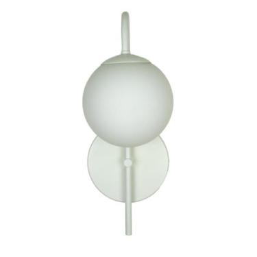 Imagem de Arandela Parede Curva Globo 12 Jabuticaba Branco Fosco - Kazaprime