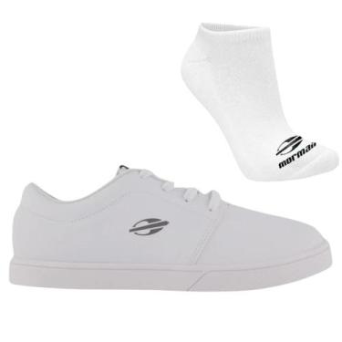 Imagem de Kit Tênis Casual Masculino Mormaii Urban Back E Meia, 38, Branco, Cinz