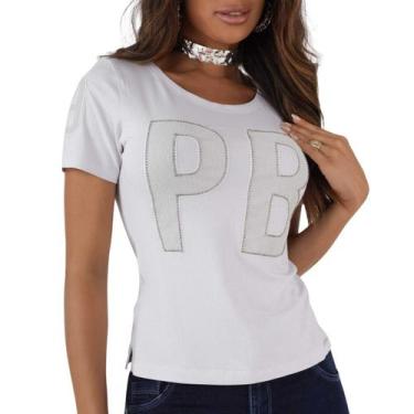 Imagem de Blusa Feminina Baby Look Branca  Estampa PB Pit Bull 70004 - Pitbull J