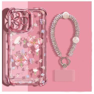 Imagem de Capa de celular Rosemary Pink Butterfly para iPhone 17 de 6,3" TPU - R