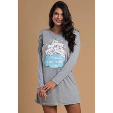Imagem de Camisola Feminino Gatinhos Dreams Mescla